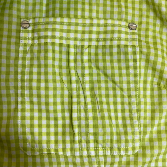 Michael Kors Lime Checkered Button Down Shirt - Picture 5 of 11
